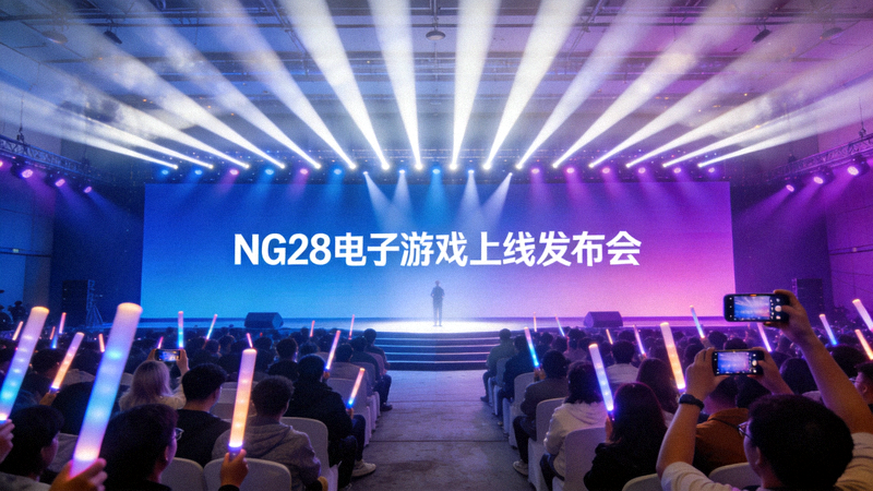 NG28电子游戏上线发布会现场全景 - 舞台灯光与观众席