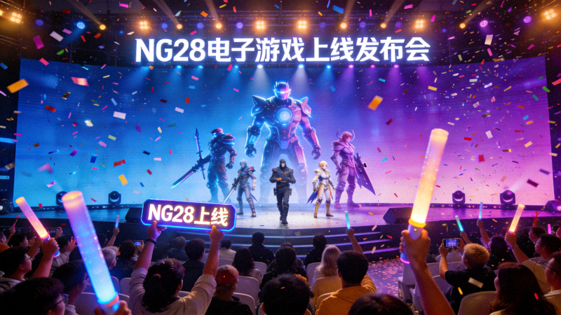 NG28电子游戏上线发布会现场盛况 - 主舞台全景与观众席热烈反响