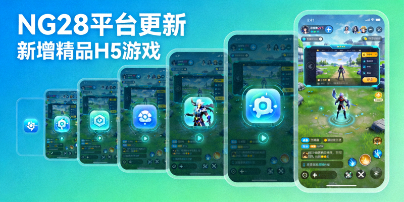NG28平台更新宣传图 - 展示新增精品H5游戏图标与界面
