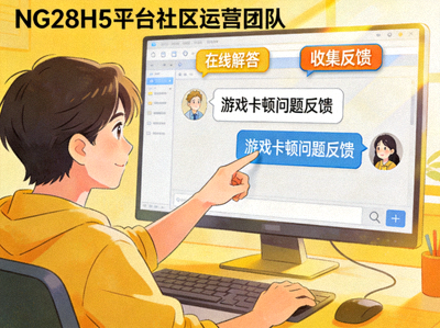 NG28H5平台社区运营团队与玩家互动场景 - 在线解答玩家问题收集反馈