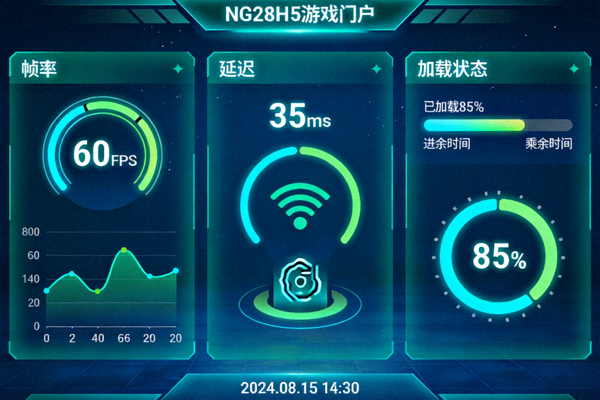 NG28H5游戏门户游戏性能监控仪表盘 - 显示帧率、延迟和加载状态的实时数据
