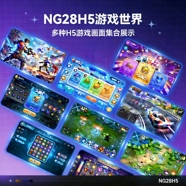 NG28H5游戏世界主视觉图 - 多种H5游戏画面集合展示