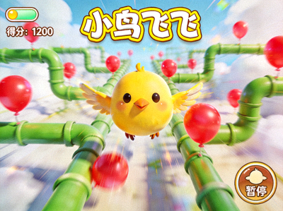 随机推荐游戏3'小鸟飞飞'截图 - 卡通小鸟穿越障碍物飞行